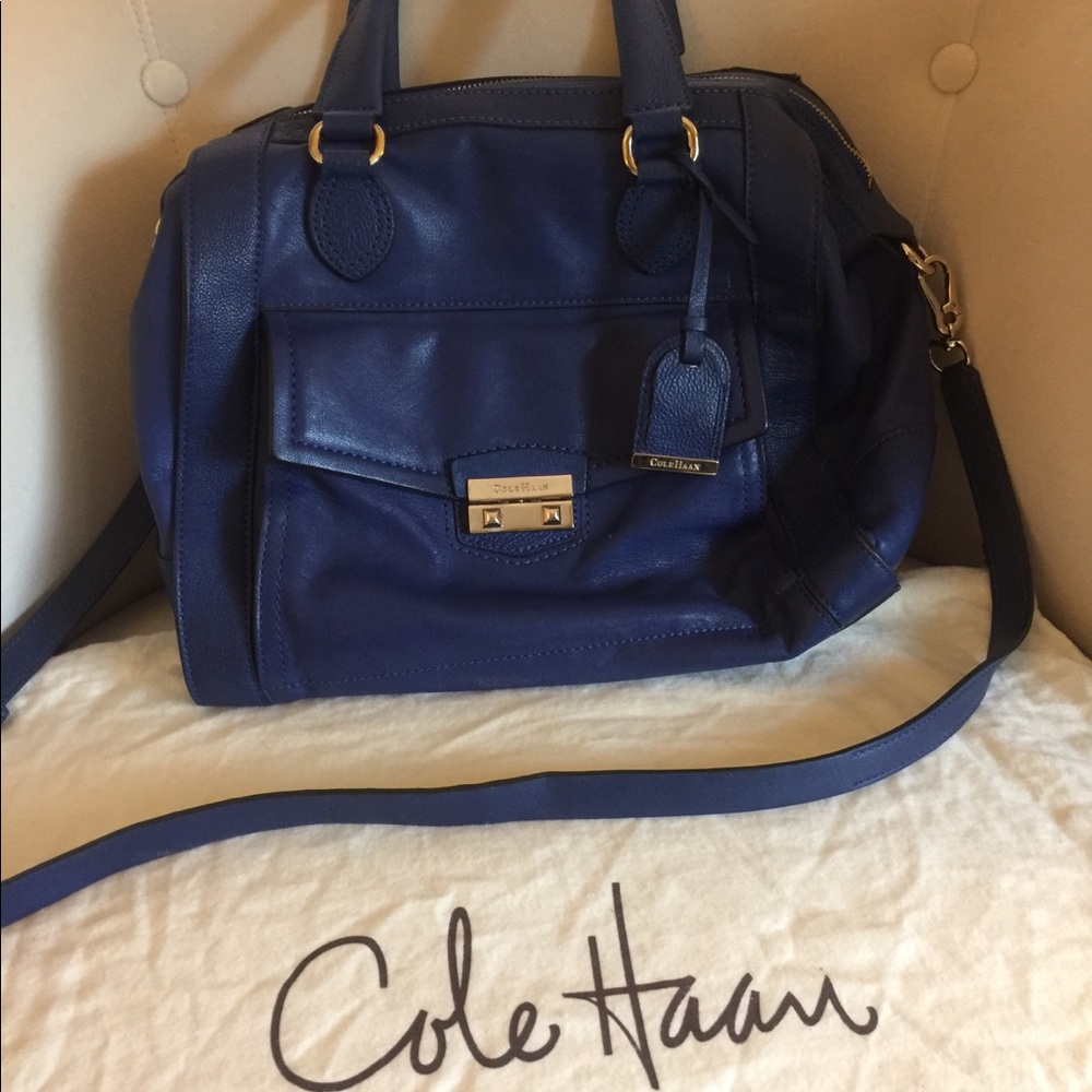 Cole Haan Purse w/ Crossbody Strap in Cobalt Blue